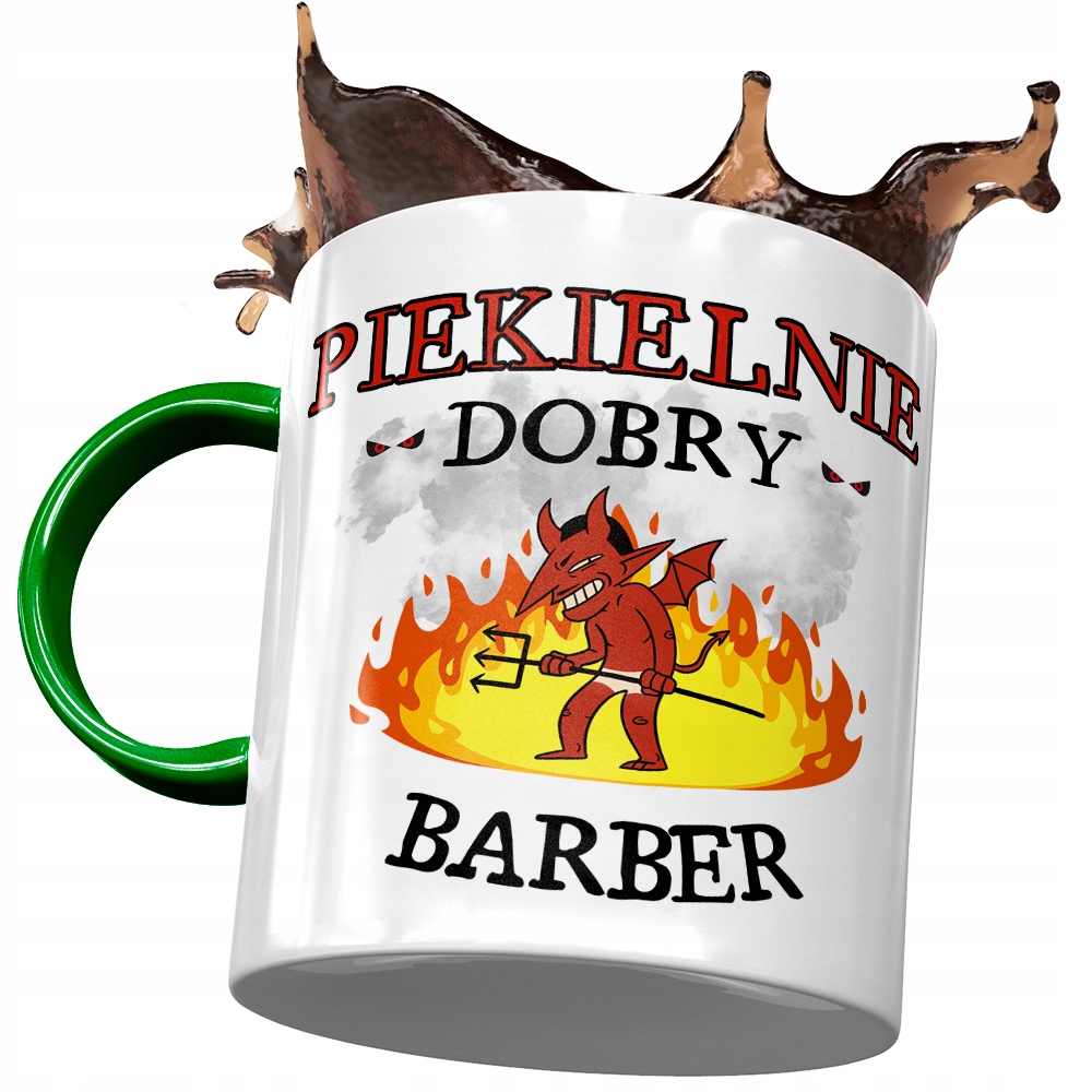 Kubek Zielony Dla Barbera Piekielnie Dobry Barber Z Nadrukiem Ze Zdjęciem