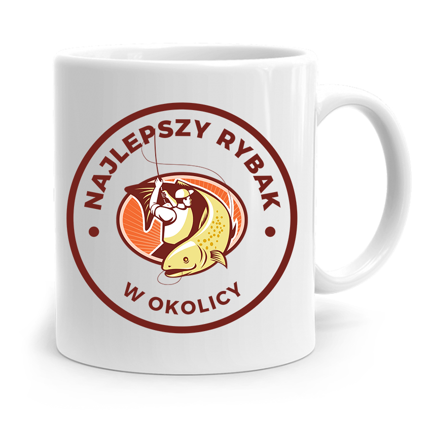 Kubek Prezent Wędkarza Rybaka Najlepszy W Okolicy Z Nadrukiem Ze Zdjęciem