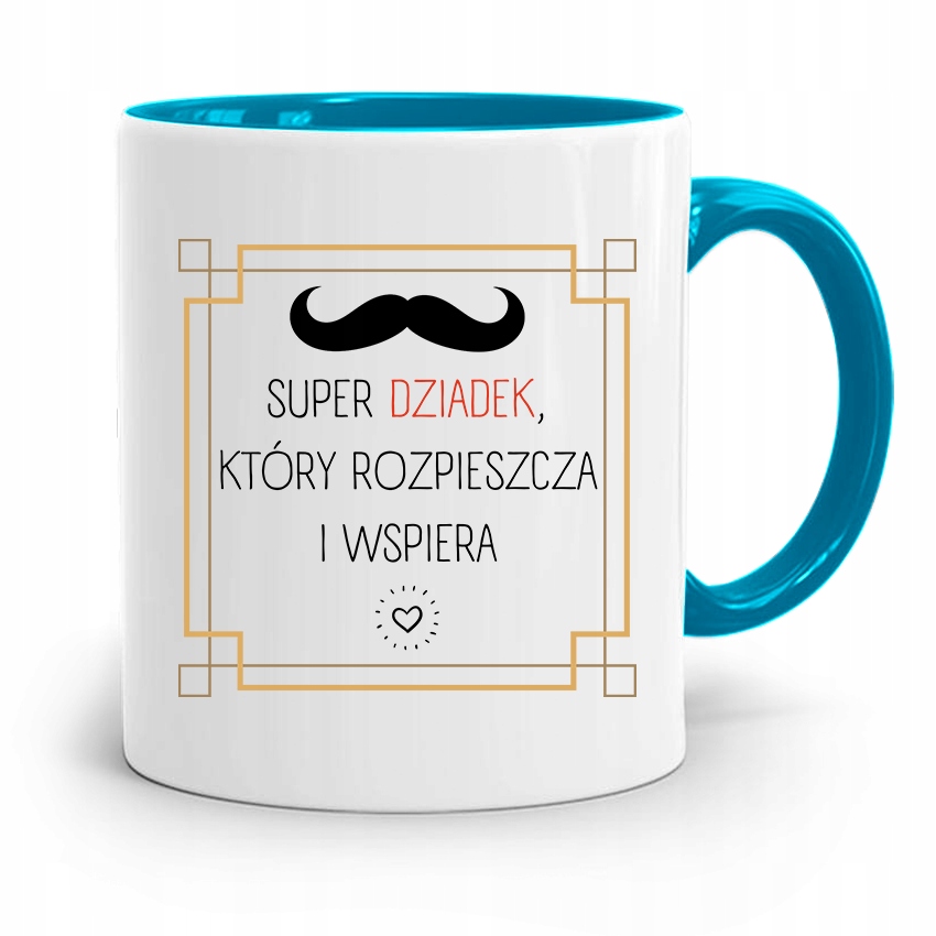 Kubek Błękitny Dzień Dziadka Super Dziadek Z Nadrukiem Ze Zdjęciem