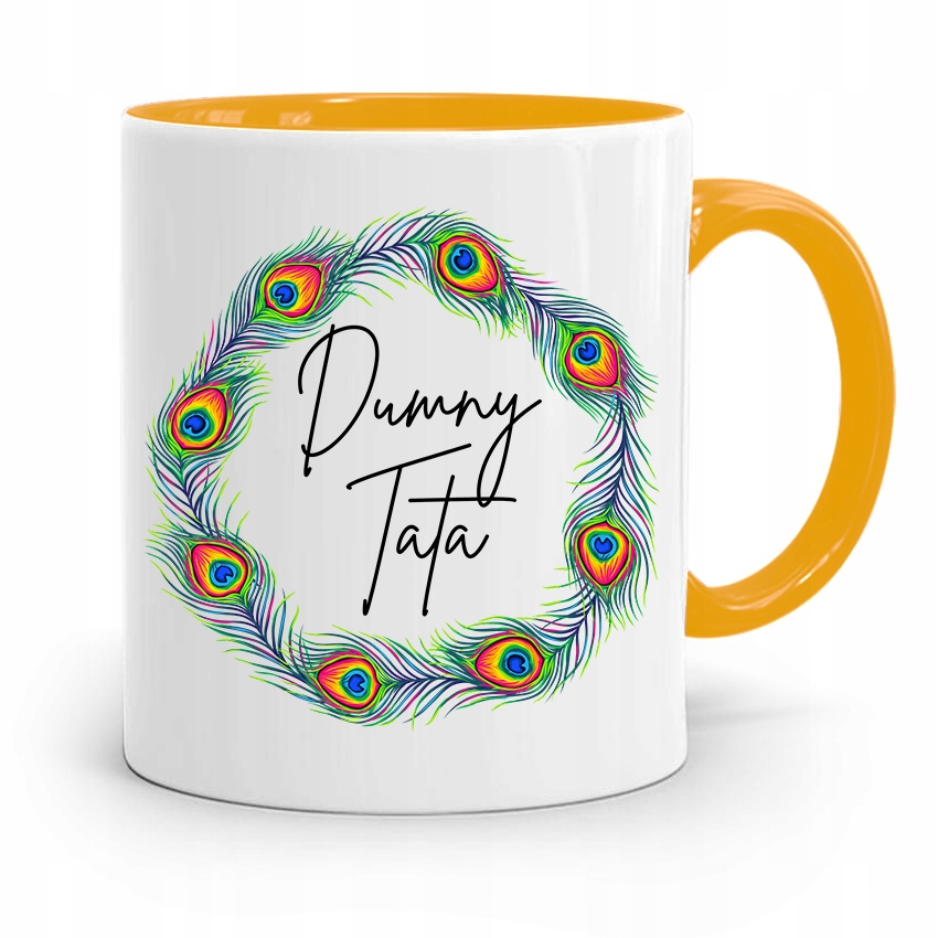 Kubek Żółty Prezent Dzień Ojca Dla Taty Dumny Tata Z Nadrukiem Ze Zdjęciem