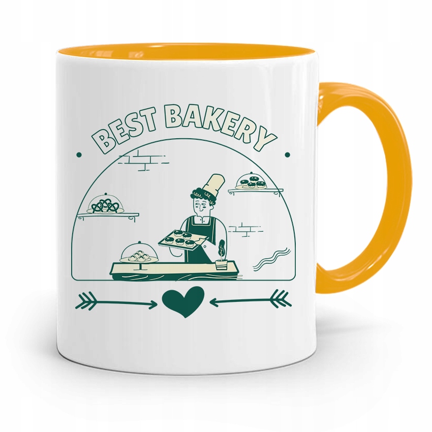 Kubek Żółty Dla Piekarza Best Bakery Prezent Z Nadrukiem Ze Zdjęciem