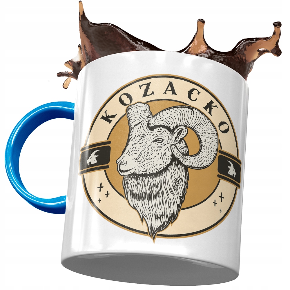 Kubek Błękitny Śmieszny Zabawny Kozacko Prezent Z Nadrukiem Ze Zdjęciem