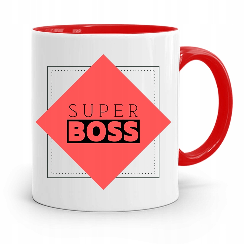 Kubek Czerwony Dla Szefa Super Boss Prezent Z Nadrukiem Ze Zdjęciem