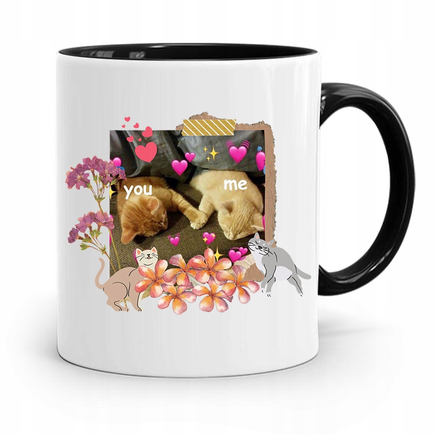 Kubek Czarny Dla Dziewczyny You And Me Prezent Z Nadrukiem Ze Zdjęciem