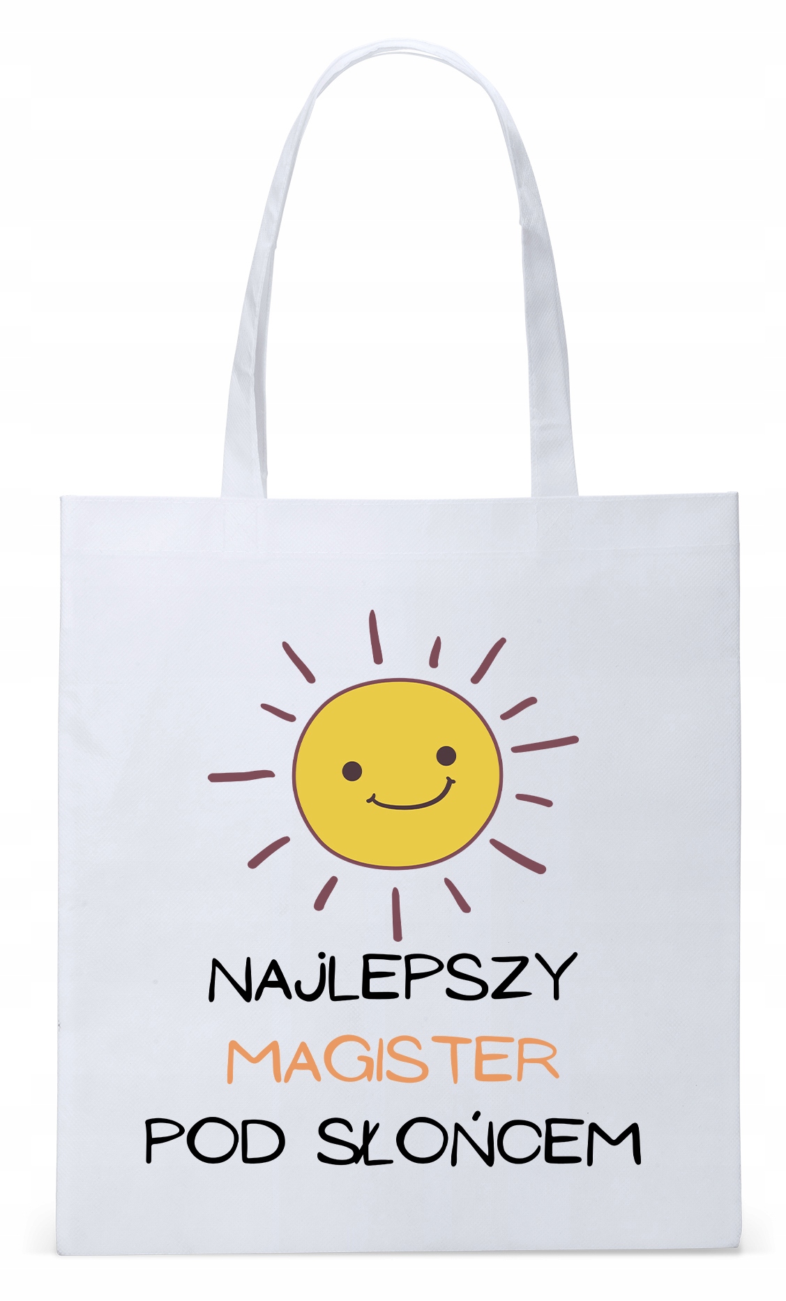 Torba Biała Eco Shopper Dla Magistra Prezent Z Nadrukiem Ze Zdjęciem