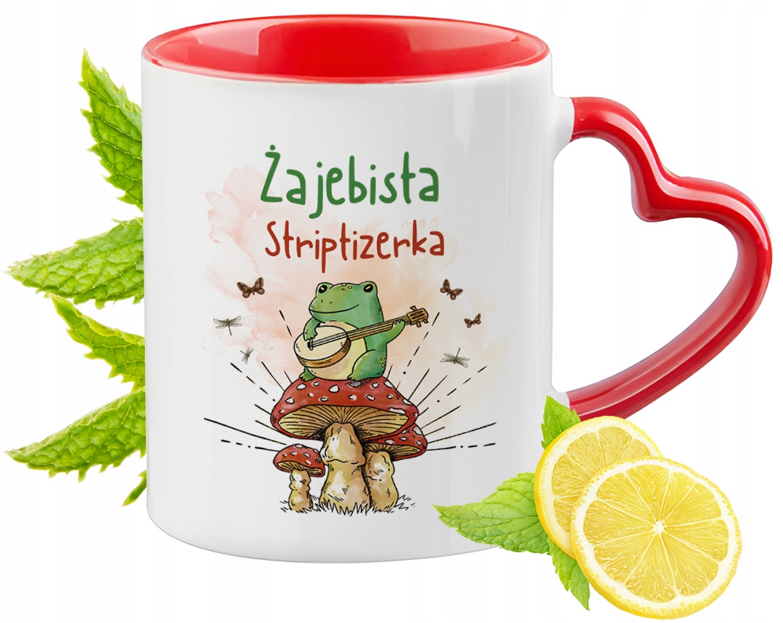 Dla Striptizerki Czerwony Z Uszkiem W Kształcie Serca Na Prezent Znadrukiem