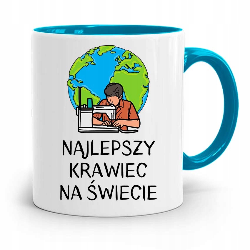 Kubek Błękitny Krawcowej Krawca Najlepszy Krawiec Z Nadrukiem Ze Zdjęciem