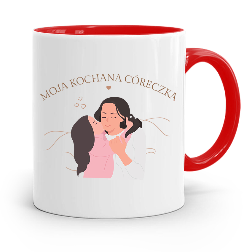 Kubek Czerwony Prezent Dla Córki Kochana Córeczka Z Nadrukiem Ze Zdjęciem