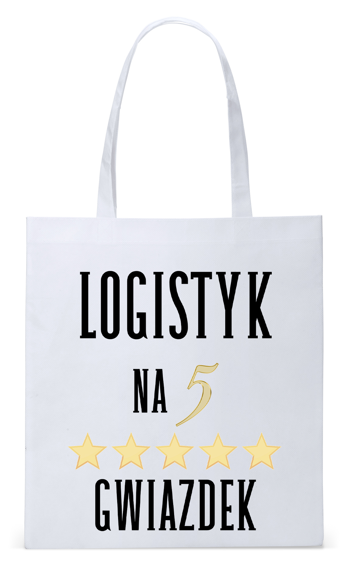 Torba Biała Eco Shopper Dla Logistyka Prezent Z Nadrukiem Ze Zdjęciem