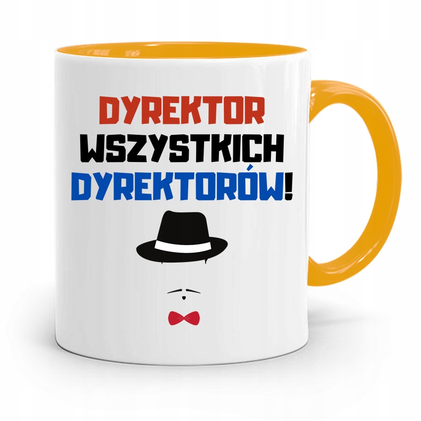 Dla Dyrektora Kubek Żółty Wszystkich Dyrektorów Z Nadrukiem Ze Zdjęciem