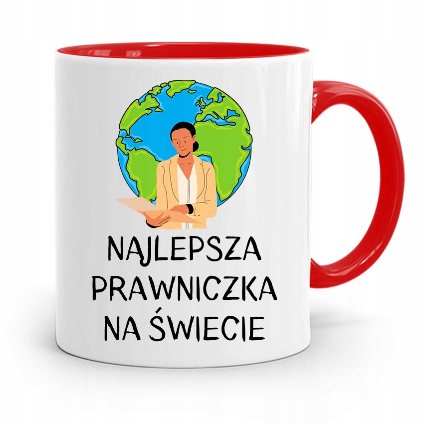 Kubek Czerwony Prawnika Najlepsza Prawniczka Z Nadrukiem Ze Zdjęciem
