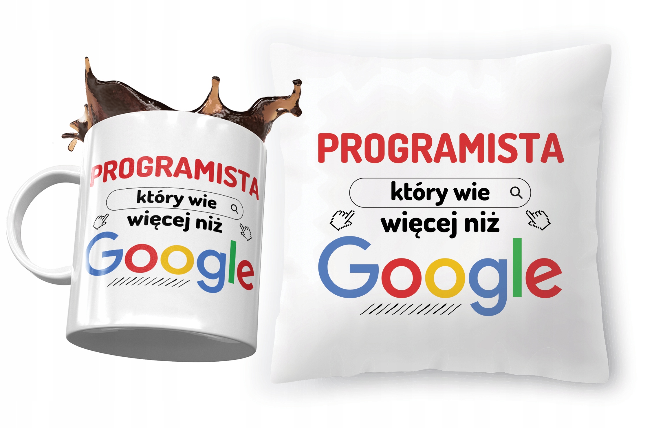 Zestaw Dla Programisty Poduszka + Kubek Na Prezent Z Nadrukiem Ze Zdjęciem