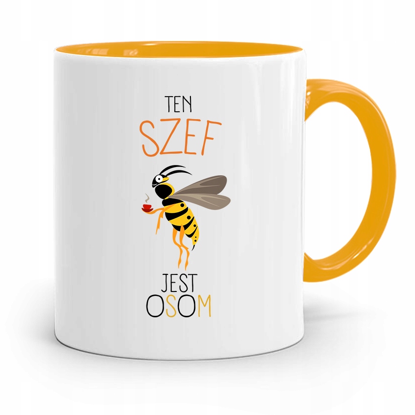 Kubek Żółty Prezent Dla Szefa Szef Jest Osom Z Nadrukiem Ze Zdjęciem