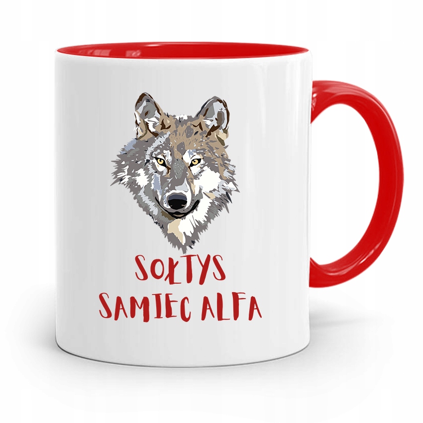 Dla Sołtysa Kubek Czerwony Sołtys Samiec Alfa Z Nadrukiem Ze Zdjęciem