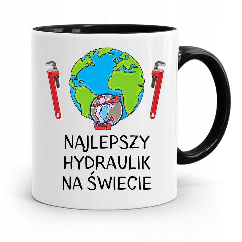 Kubek Czarny Prezent Dla Hydraulika Najlepszy Z Nadrukiem Ze Zdjęciem