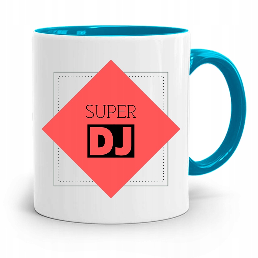 Dla Dja Muzyka Kubek Błękitny Super Dj Z Nadrukiem Ze Zdjęciem