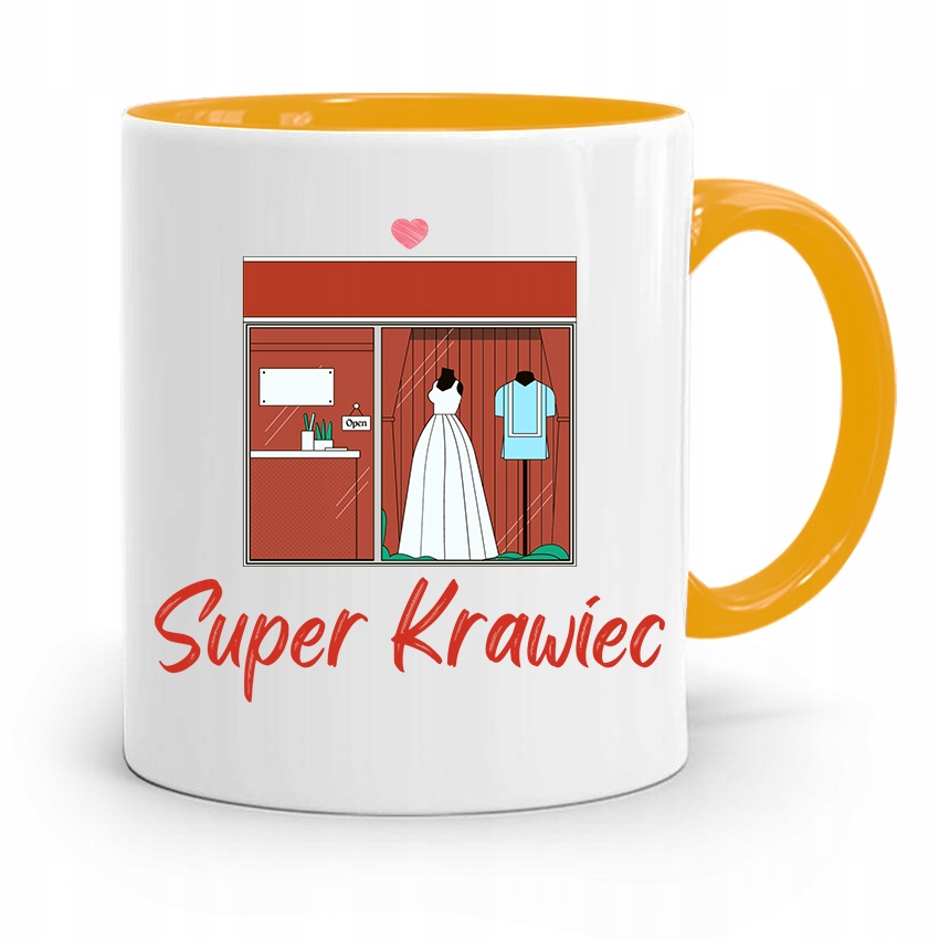 Kubek Żółty Dla Krawca Super Krawiec Prezent Z Nadrukiem Ze Zdjęciem