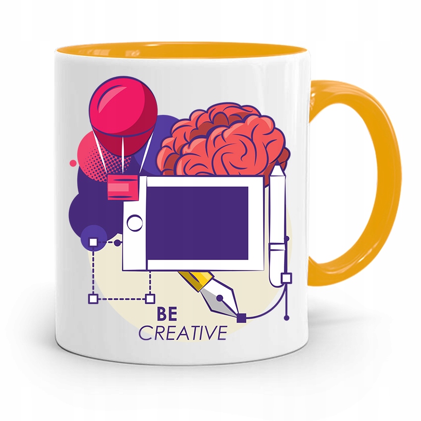 Kubek Żółty Prezent Dla Grafika Be Creative Z Nadrukiem Ze Zdjęciem