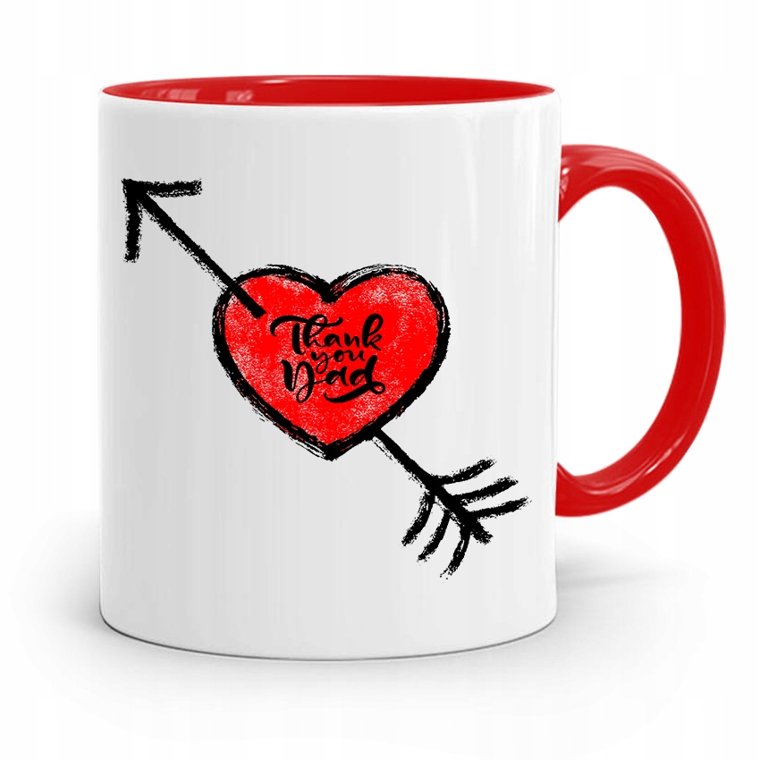 Kubek Czerwony Dla Taty Thank You Dad Prezent Z Nadrukiem Ze Zdjęciem