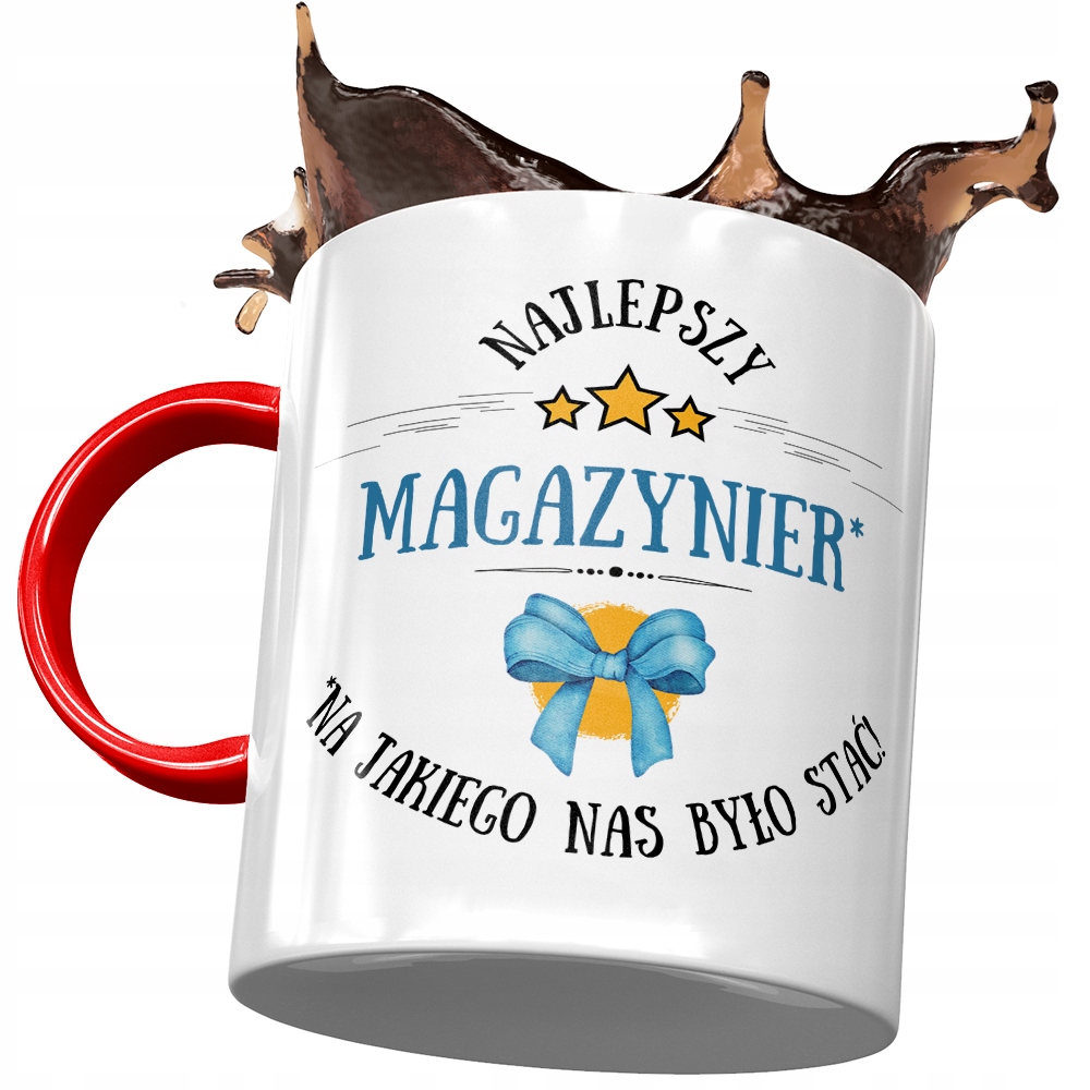 Kubek Czerwony Dla Magazyniera Najlepszy Prezent Z Nadrukiem Ze Zdjęciem