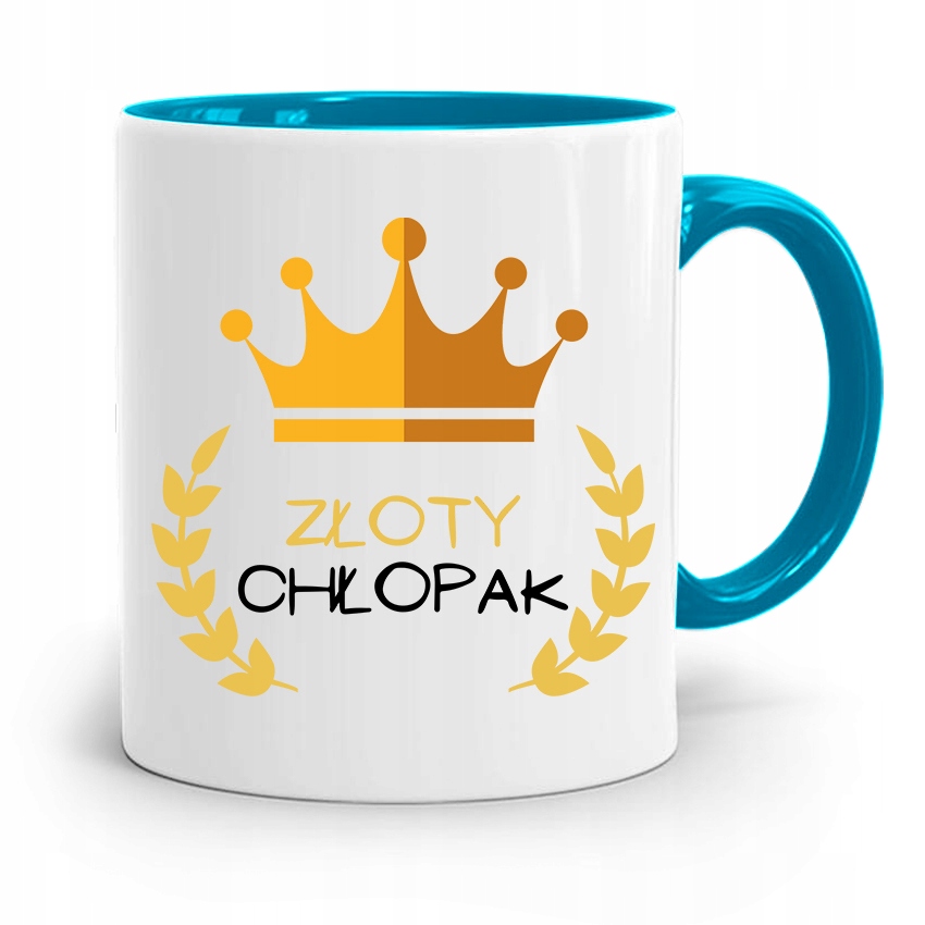 Kubek Błękitny Dla Chłopaka Złoty Chłopak Z Nadrukiem Ze Zdjęciem