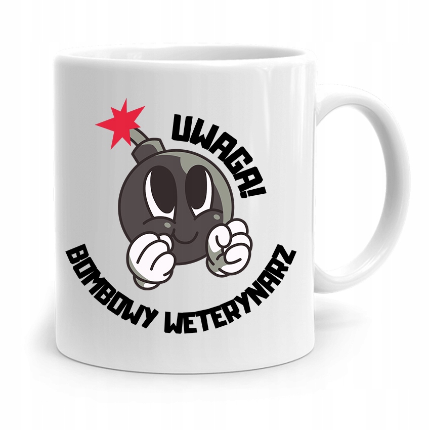 Kubek Dla Weterynarza Uwaga! Bombowy Weterynarz Z Nadrukiem Ze Zdjęciem