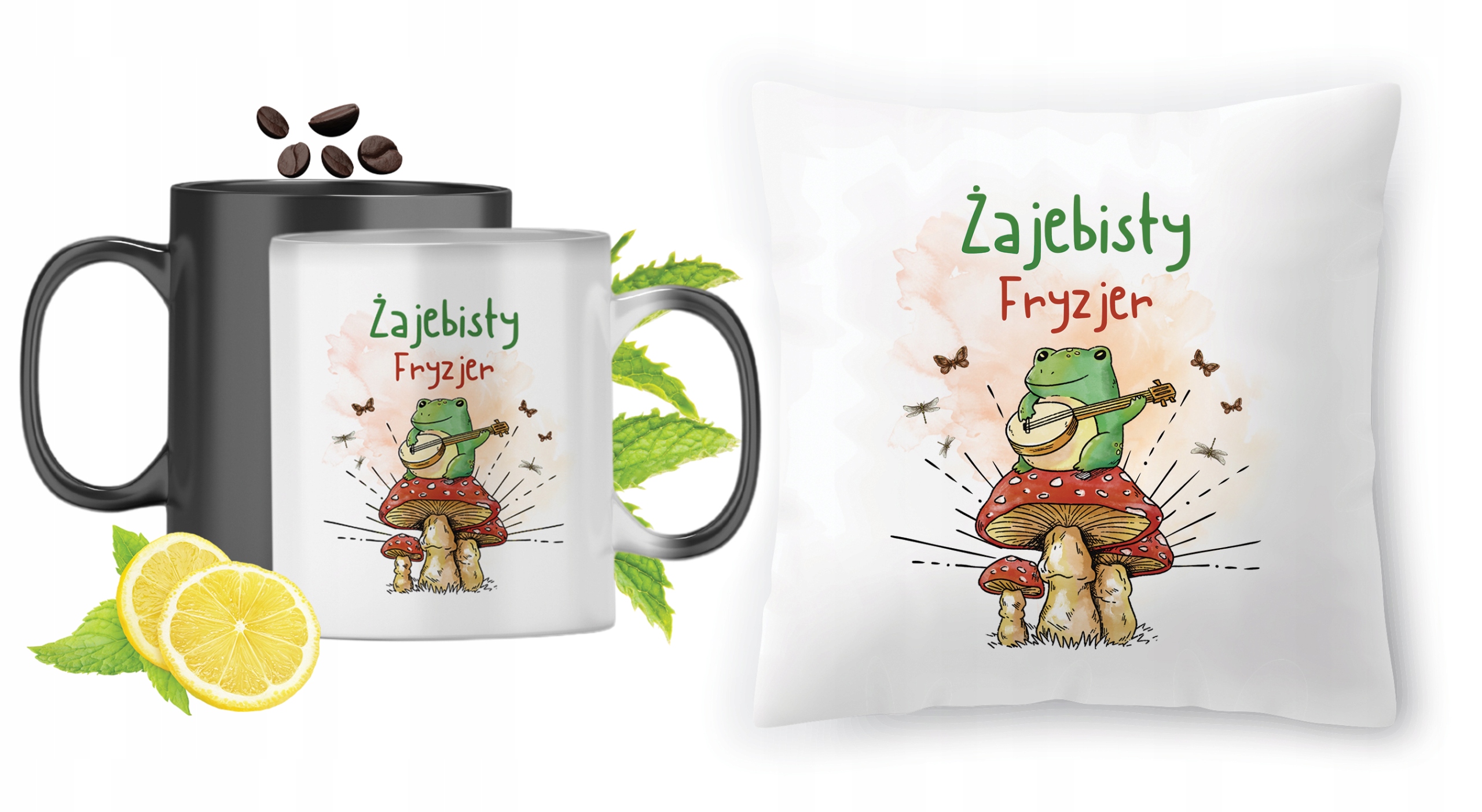 Dla Fryzjera Zestaw Kubek Magiczny + Poduszka Z Nadrukiem Ze Zdjęciem