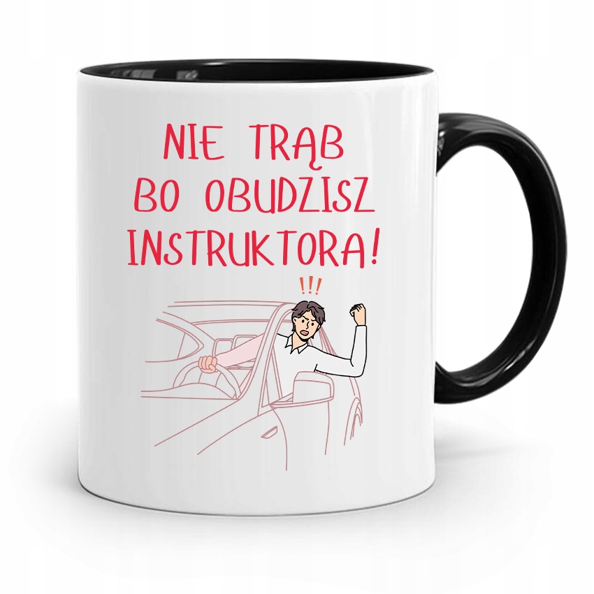 Dla Instruktora Prawa Jazdy Kubek Czarny Prezent Z Nadrukiem Ze Zdjęciem