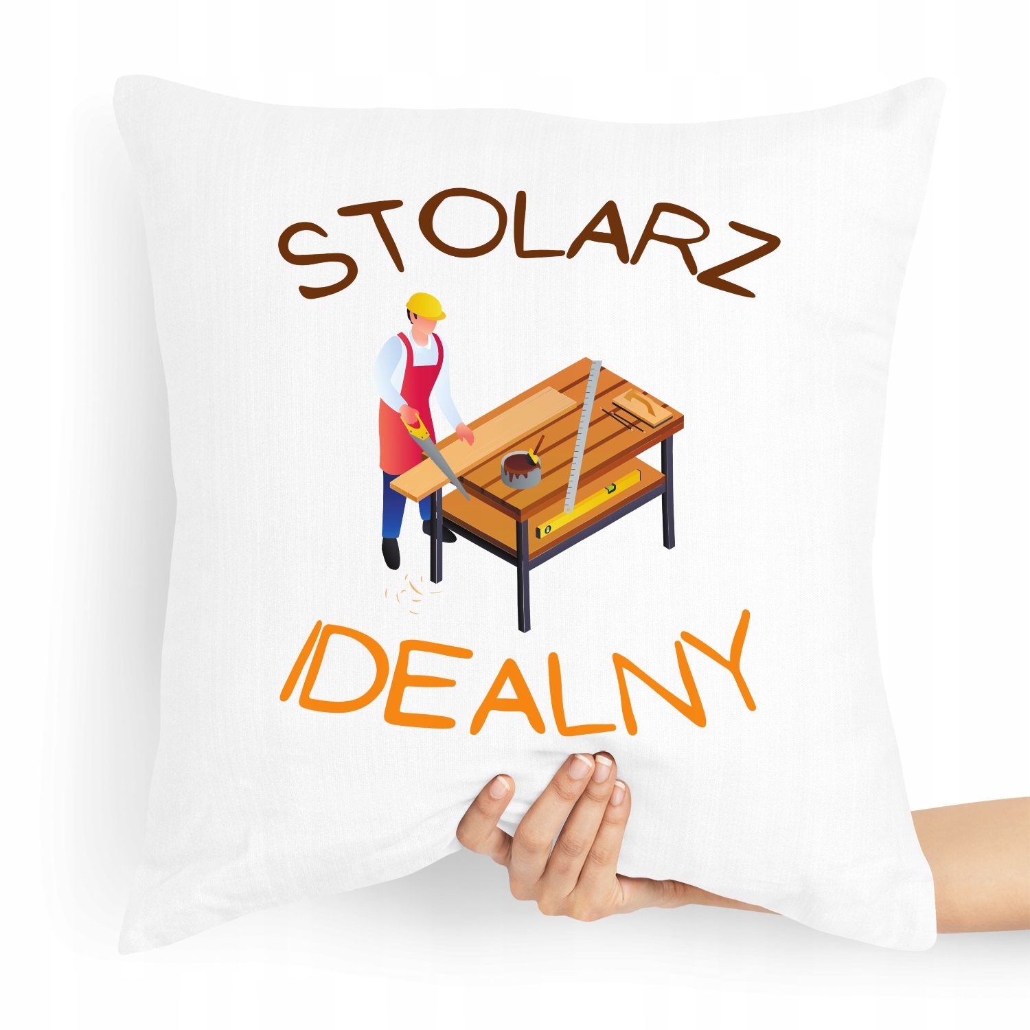 Poduszka Idelany Prezent Dla Idealnego Stolarza Z Nadrukiem Ze Zdjęciem