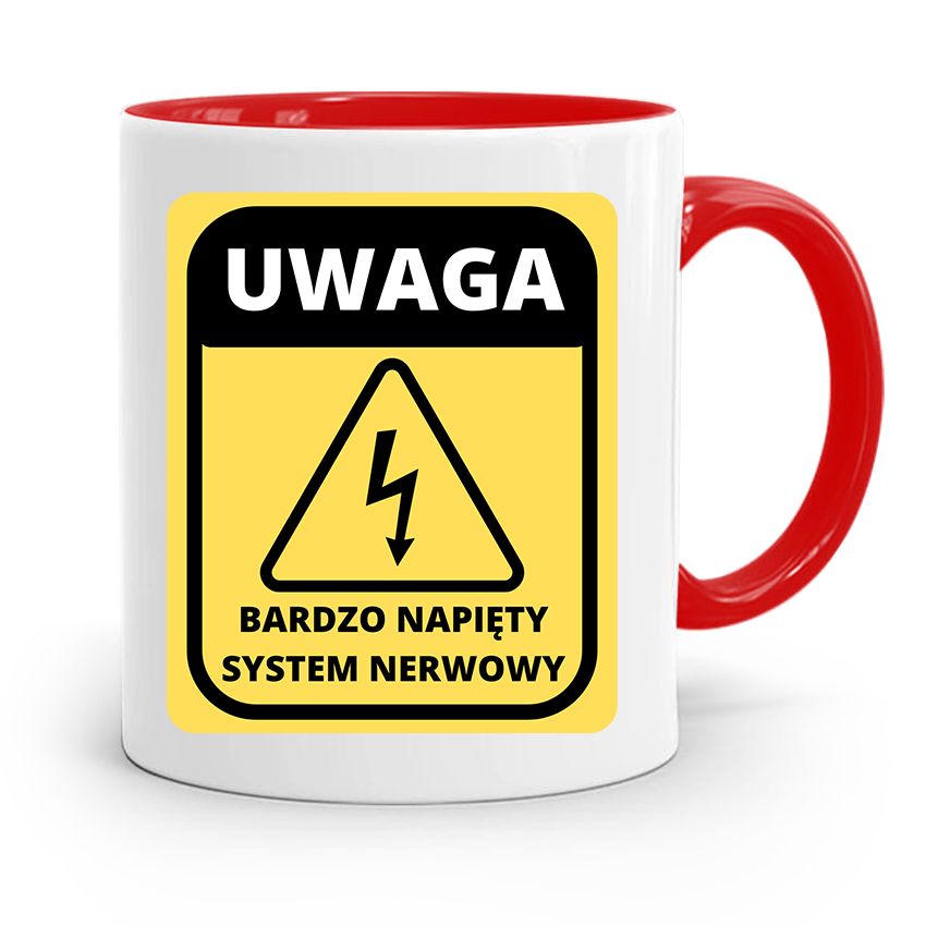 Kubek Czerwony Śmieszny Zabawny Napięty System Z Nadrukiem Ze Zdjęciem