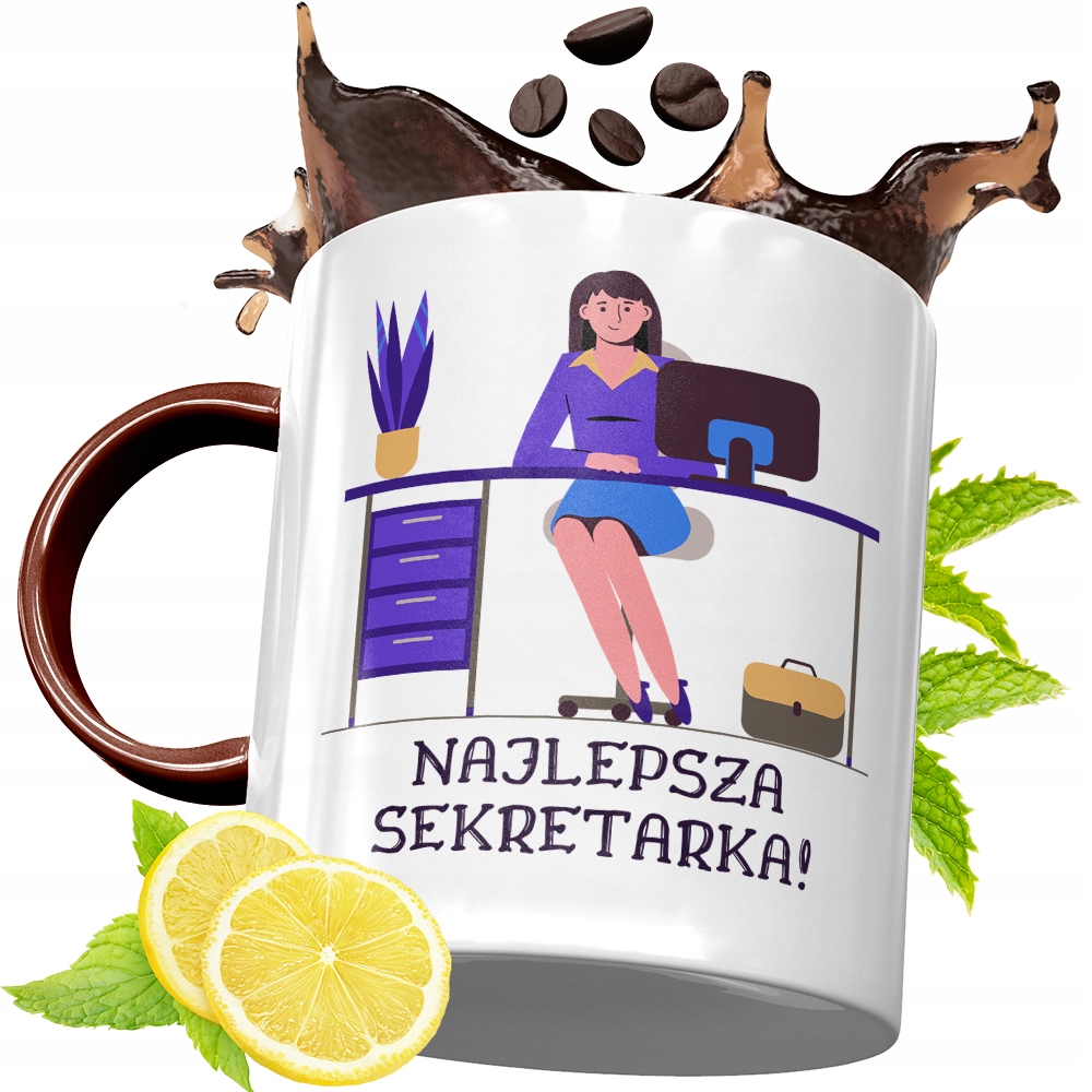 Kubek Bordowy Dla Sekretarki Na Urodziny Prezent Z Nadrukiem Ze Zdjęciem