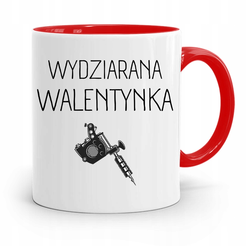 Kubek Czerwony Na Walentynki Wydziarana Walentynka Z Nadrukiem Ze Zdjęciem