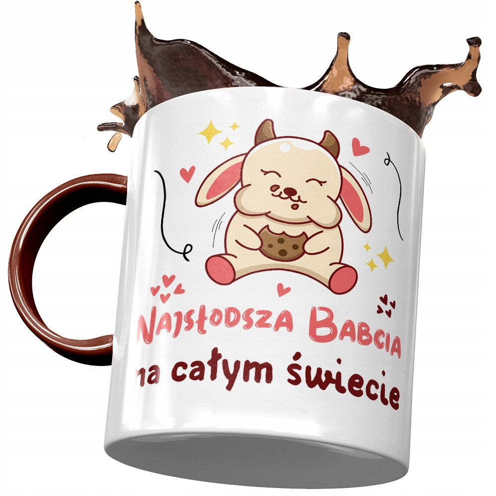 Kubek Bordowy Dla Babci Babuni Na Dzień Babci Z Nadrukiem Ze Zdjęciem