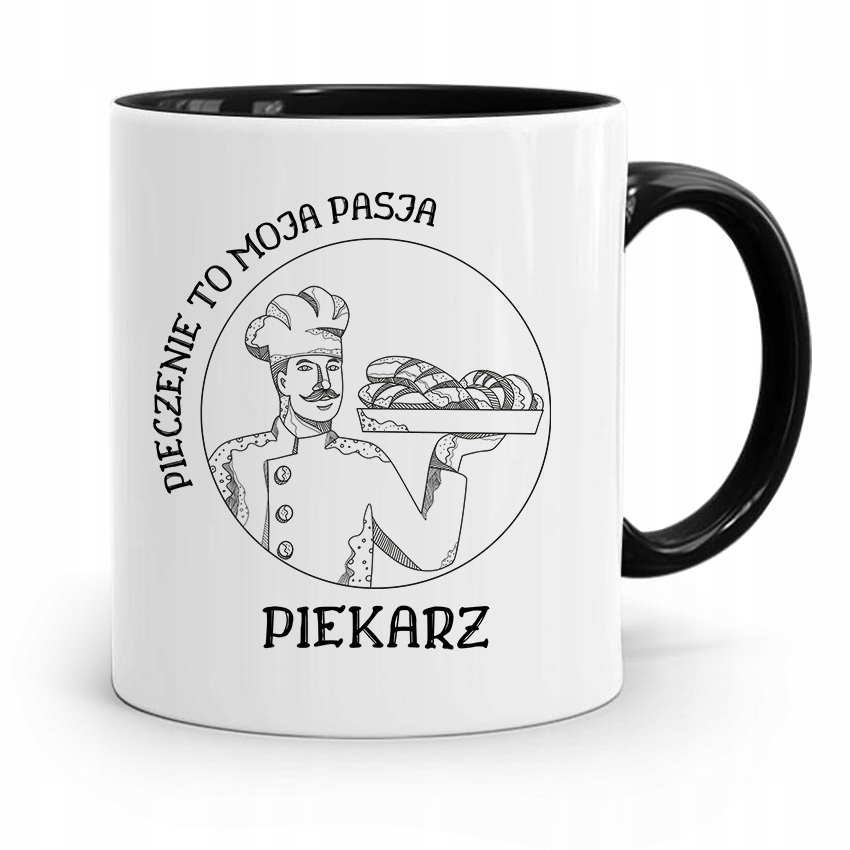 Kubek Czarny Dla Piekarza Pieczenie To Moja Pasja Z Nadrukiem Ze Zdjęciem