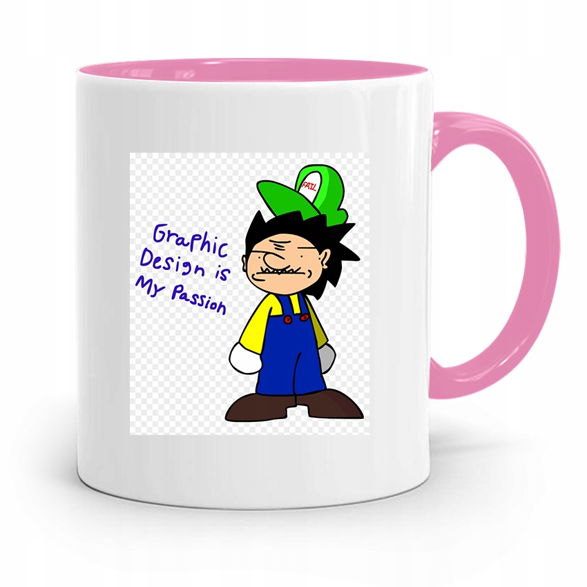 Kubek Różowy Grafika Graphic Design Is My Passion Z Nadrukiem Ze Zdjęciem