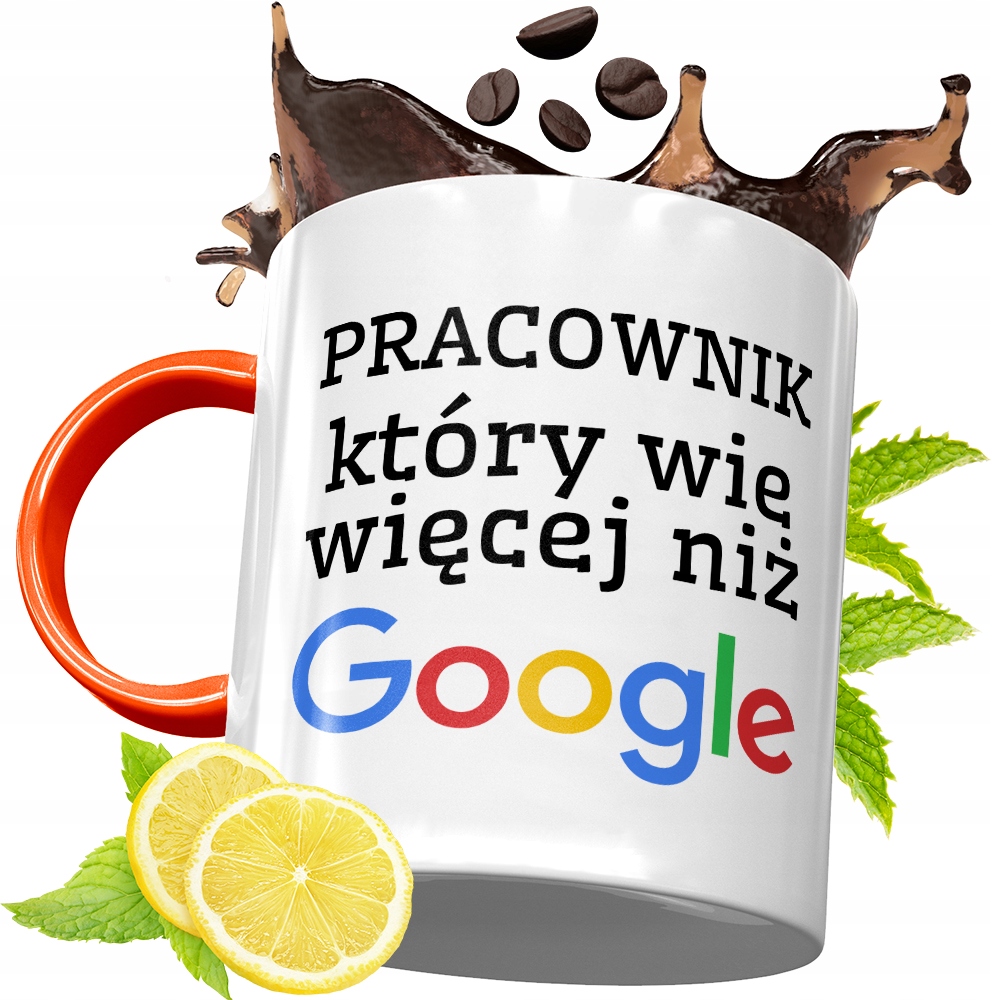 Kubek Pomarańczowy Dla Pracownika Prezent Z Nadrukiem Ze Zdjęciem