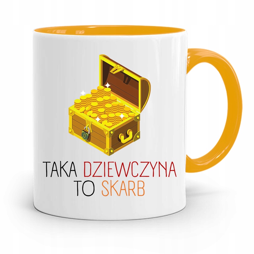 Kubek Żółty Dla Dziewczyny Taka Diewczyna To Skarb Z Nadrukiem Ze Zdjęciem