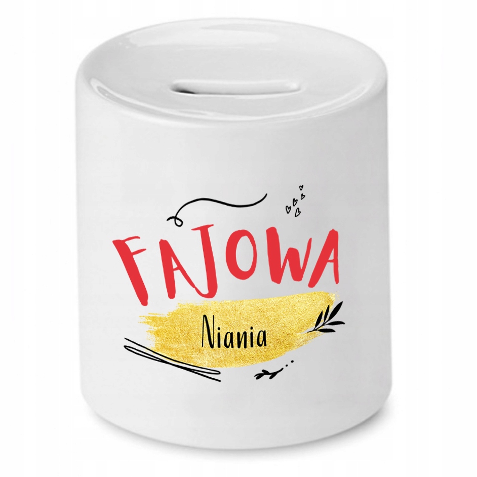 Dla Niani Opiekunki Prezent Skarbonka Fajowa Z Nadrukiem Ze Zdjęciem