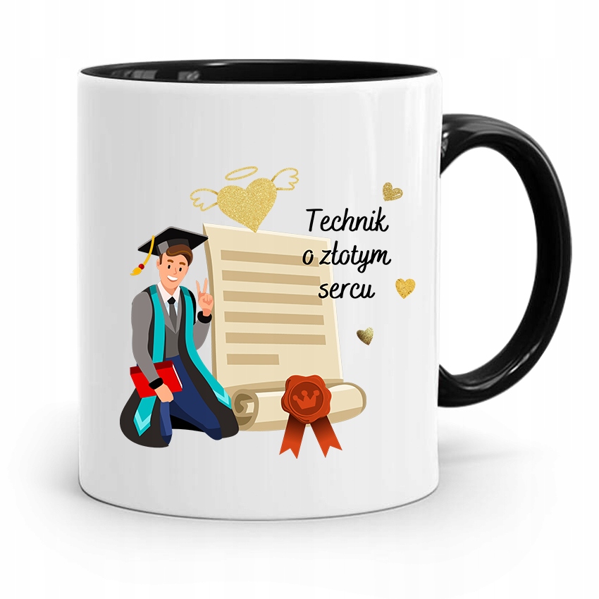 Dla Technika Kubek Czarny Prezent Z Nadrukiem Ze Zdjęciem