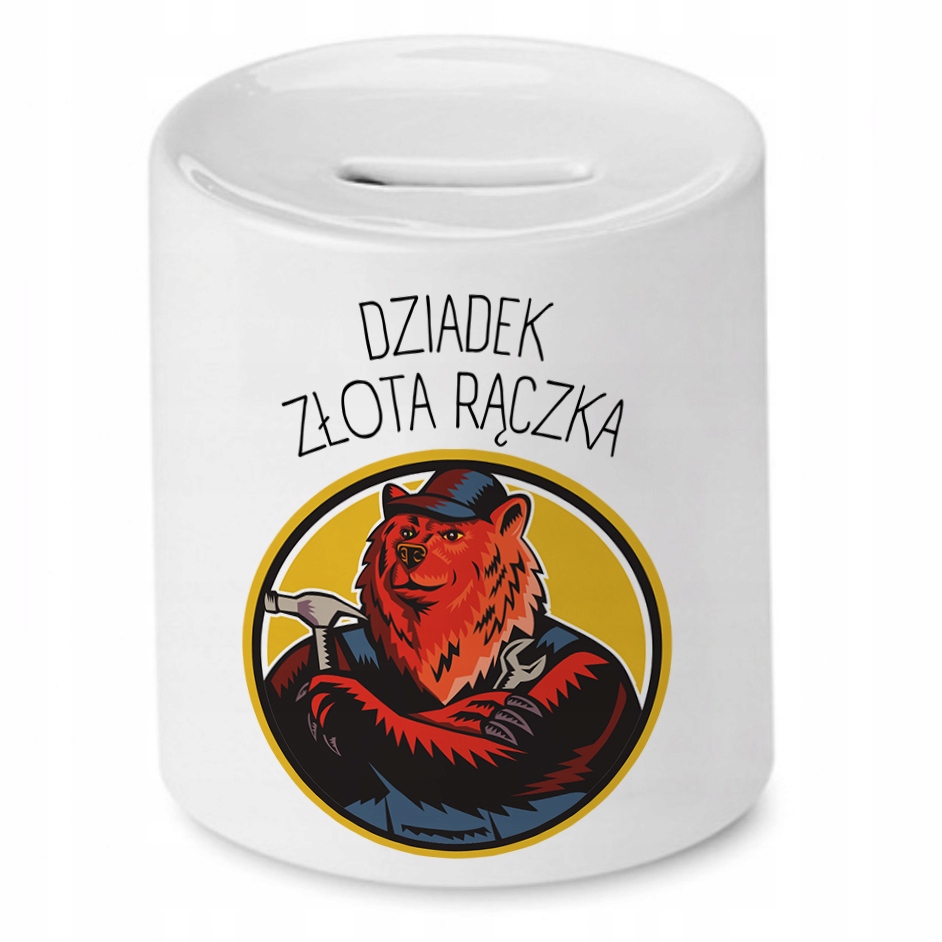 Skarbonka Dzień Dziadka Dziadek Złota Rączka Z Nadrukiem Ze Zdjęciem