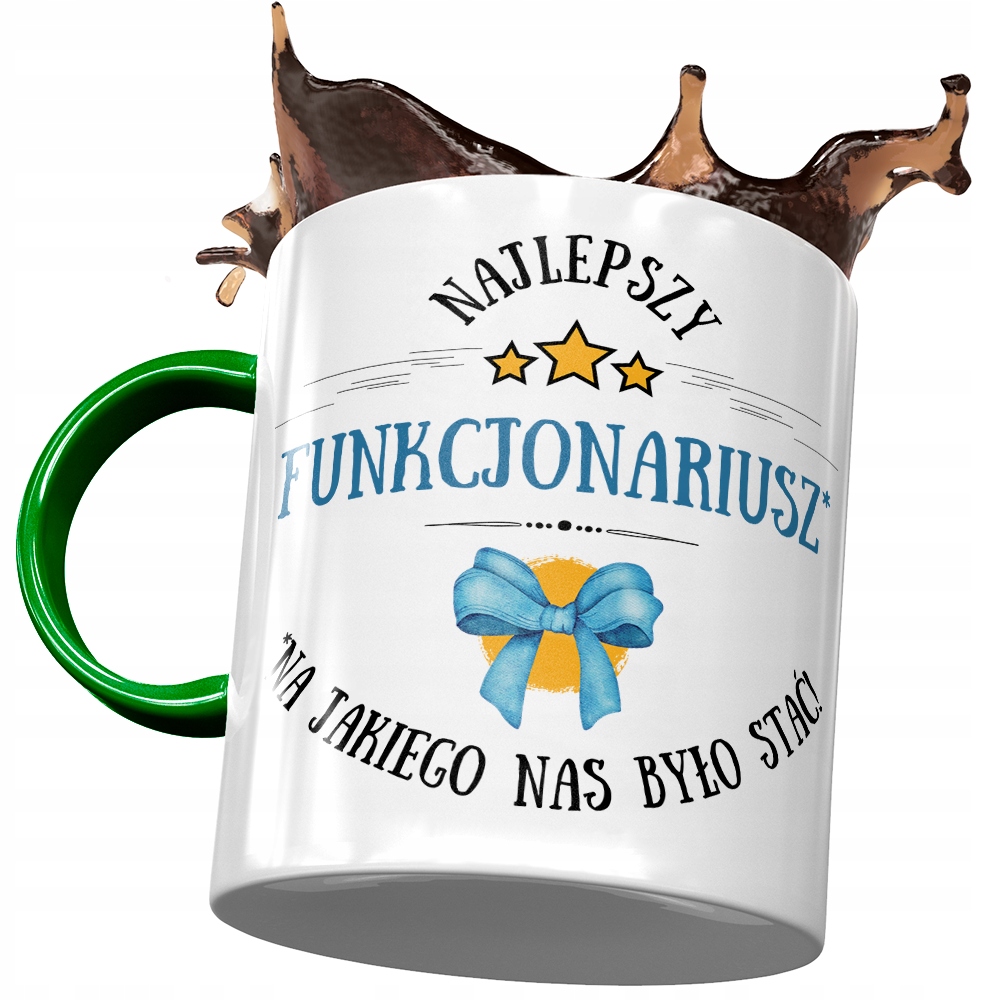 Kubek Zielony Dla Funkcjonariusza Najlepszy Z Nadrukiem Ze Zdjęciem