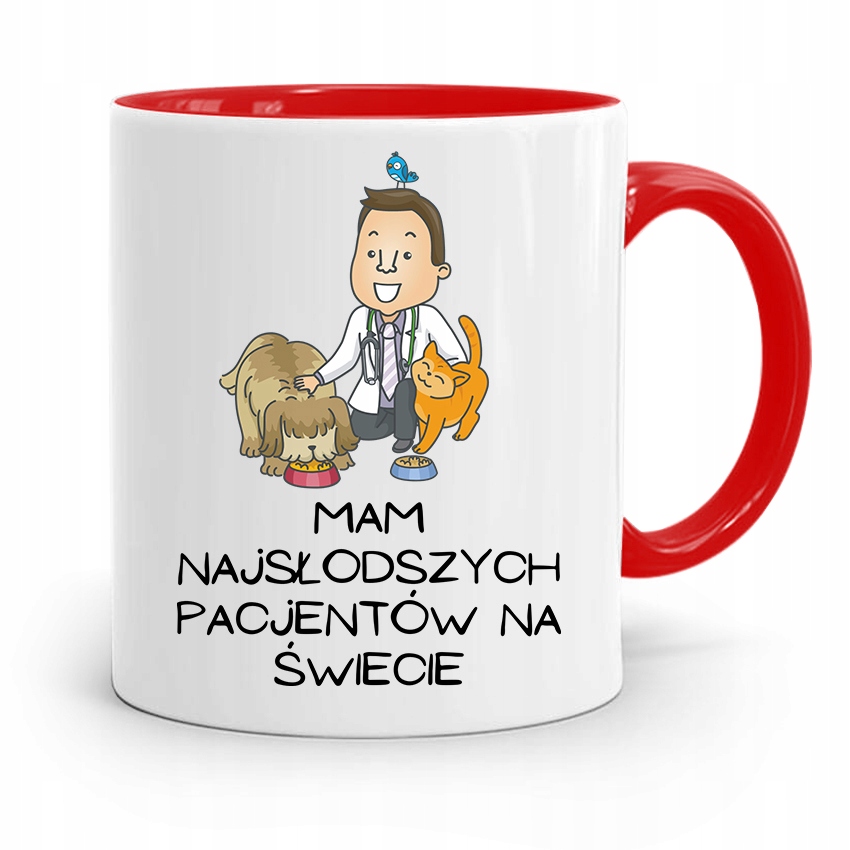 Kubek Czerwony Weterynarza Najsłodsi Na Świecie Z Nadrukiem Ze Zdjęciem