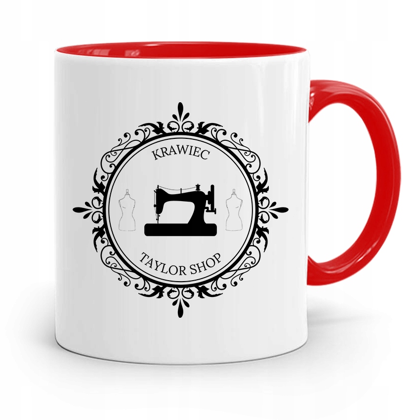 Kubek Czerwony Krawca Krawcowej Najlepszy Krawiec Z Nadrukiem Ze Zdjęciem