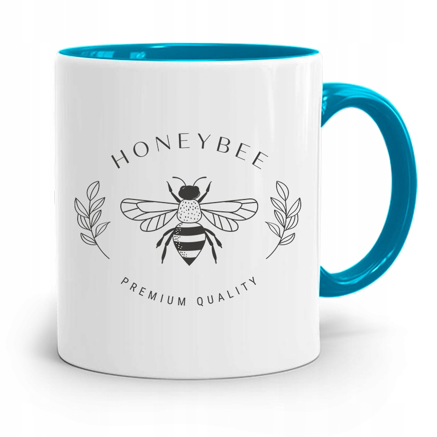 Kubek Błękitny Dla Pszczelarza Honeybee Prezent Z Nadrukiem Ze Zdjęciem