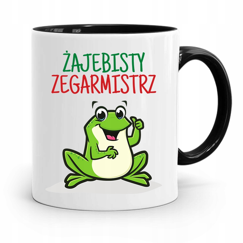 Kubek Czarny Zegarmistrza Żajebisty Zegarmistrz Z Nadrukiem Ze Zdjęciem