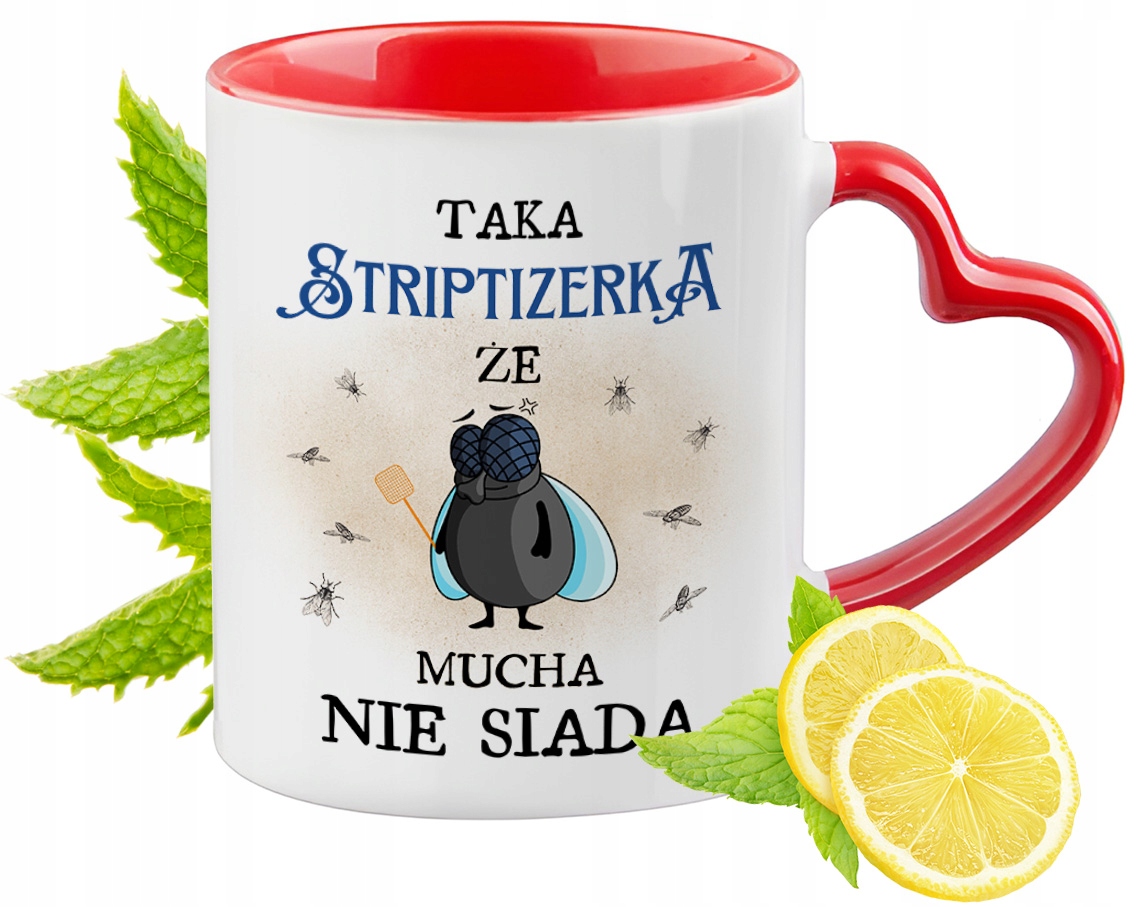 Dla Striptizerki Czerwony Z Uszkiem W Kształcie Serca Na Prezent Znadrukiem