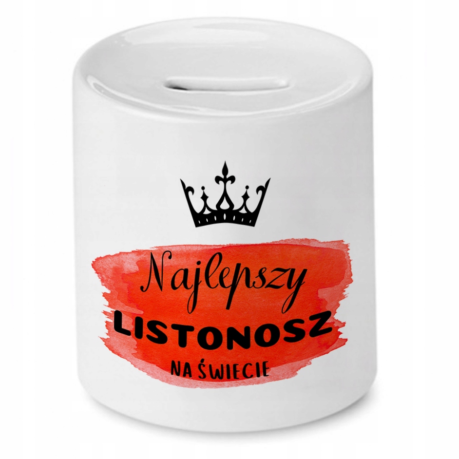 Skarbonka Dla Listonosza Najlepszy Na Świecie Z Nadrukiem Ze Zdjęciem