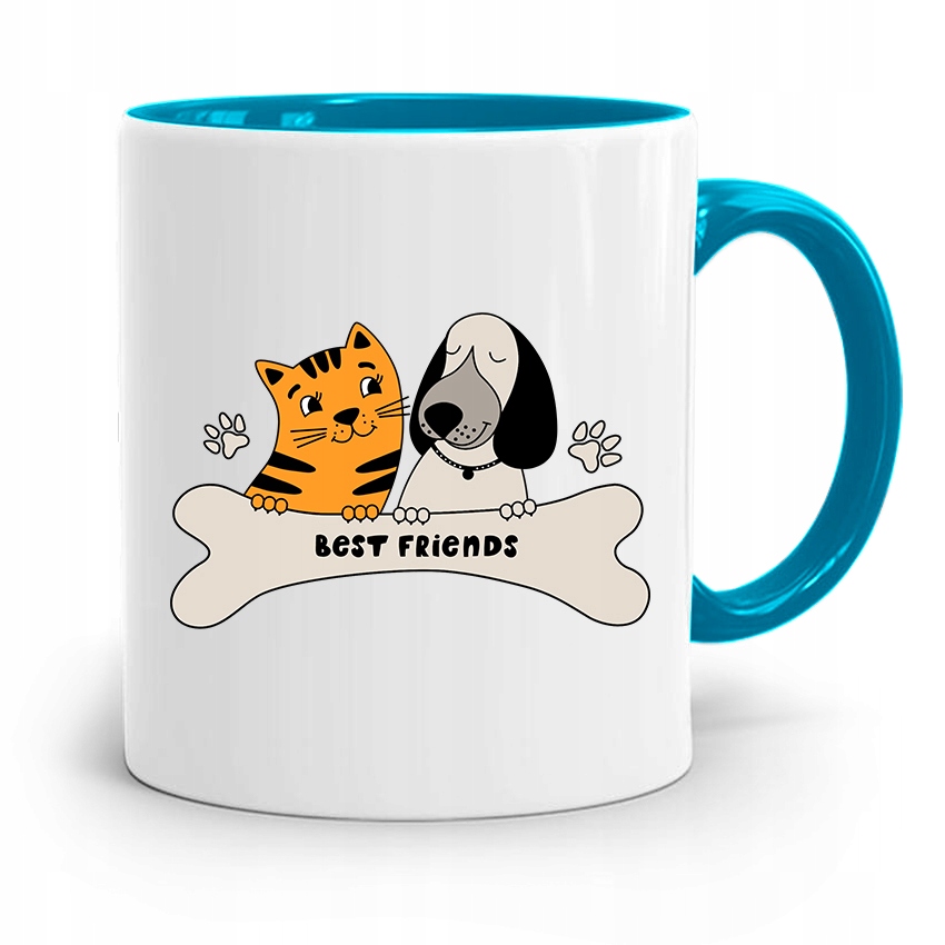 Kubek Błękitny Przyjaciel Najlepsi Przyjaciele Z Nadrukiem Ze Zdjęciem