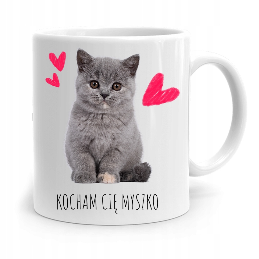Kubek Prezent Na Walentynki Kocham Cię Myszko Z Nadrukiem Ze Zdjęciem