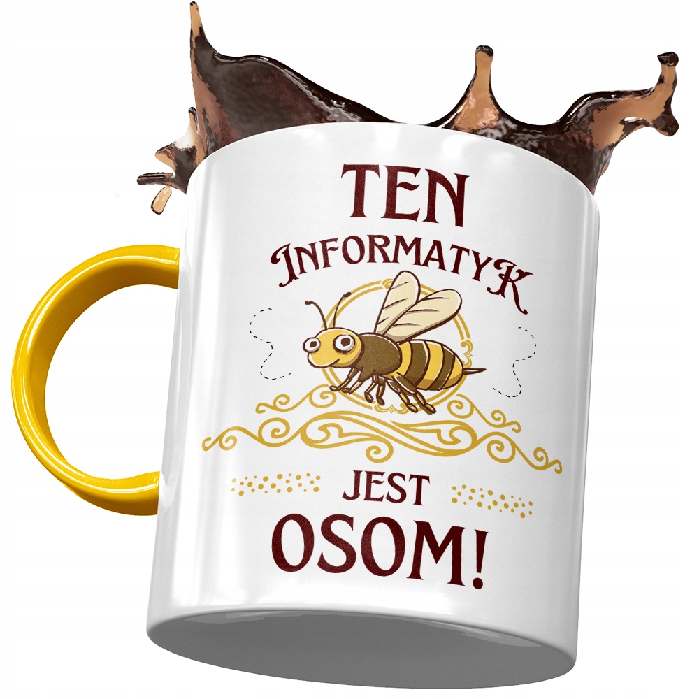 Kubek Żółty Dla Informatyka Informatyk Jest Osom! Z Nadrukiem Ze Zdjęciem